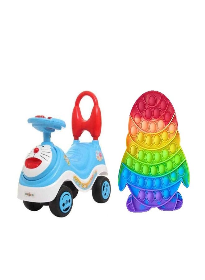 Mahi Enterprise Baby Tricycle Ride for Boys and Girls Age 1.5 to 5 Years (Blue, White) & Penguin Pop It Fidget Toy - Push Bubble Sensory Toy in Penguin Shape (Multicolor) - Image 1
